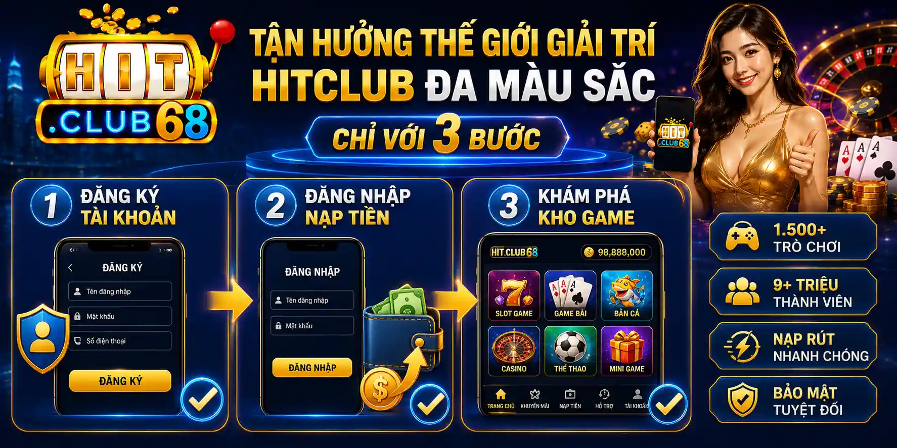 Tận hưởng thế giới giải trí Hitclub đa màu sắc chỉ với 3 bước Tận hưởng thế giới giải trí Hitclub đa màu sắc chỉ với 3 bước